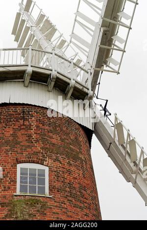 Coeur de l'élan de la pompe du vent Horsey récemment restauré. un bâtiment emblématique sur les Norfolk Broads. Banque D'Images