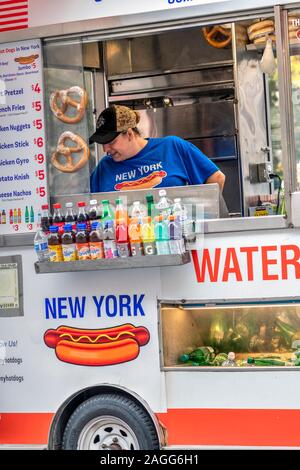 Camion alimentaire, Manhattan, New York, USA Banque D'Images