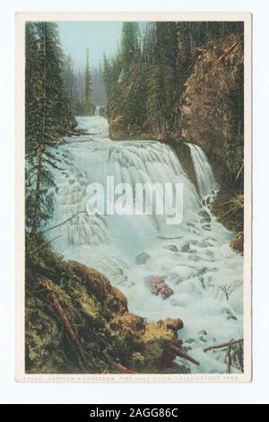 Numéro de série de carte postale : 12548 1908-1909. ; Keppler, Cascades du trou d'incendie, la rivière Yellowstone NTL. Park. Wyo. Banque D'Images