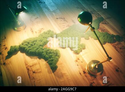 Vintage concept de développement durable. 3d illustration. Banque D'Images