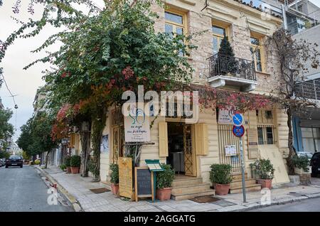 Restaurant taverna à Athènes metaxourgeio Banque D'Images