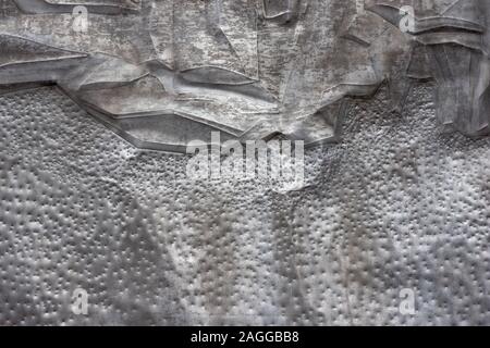 Milieux et de textures : plaque de métal en relief, résumé modèle industriel Banque D'Images