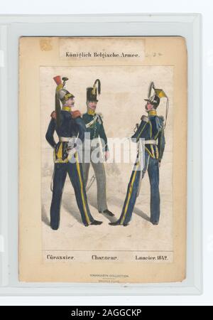 Actionnariat : Fonds du tapis ( 571240) cavalerie belge, 1842 (Soldatenfreund) ; Königlich Belgische Armee. Cürassier ; Chasseur ; 1842 ; Lancier Banque D'Images