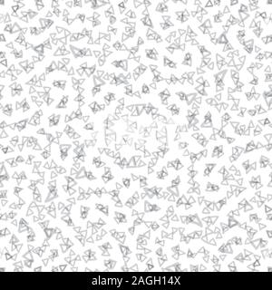 Seamless abstract hand drawn triangle pattern with hand painted irregular black outline shape in wavy movement. Graphic and modern design for scrapbooking, stationary, fashion and packaging design. Illustration de Vecteur