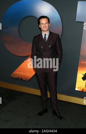 18 décembre 2019, Los Angeles, CA, USA : LOS ANGELES - jan 18 : Andrew Scott au ''1917'' en première mondiale au théâtre chinois de Grauman, IMAX le 18 décembre 2019 à Los Angeles, CA (crédit Image : © Kay Blake/Zuma sur le fil) Banque D'Images