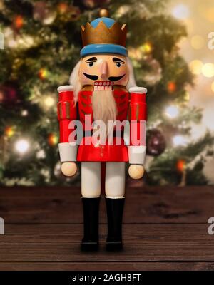 Casse-noisette soldat allemand figure Fenêtre de décoration de Noël Banque D'Images