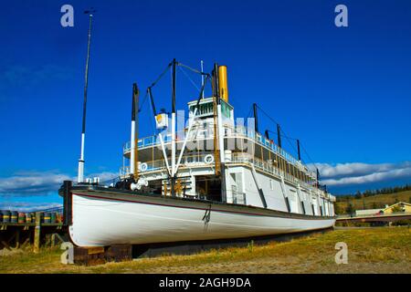 Le bateau à aubes S.S. Klondike, situé à Whitehorse, Yukon, Canada. Il s'est rendu le cours supérieur du fleuve Yukon de Whitehorse à Dawson City. Banque D'Images