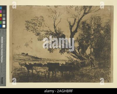 Clichés-verres par Daubigny, certaines imprimées en marche arrière, avec quelques croquis marginal. Les sujets incluent les aulnes, les ponts, les vaches, des daims, des ânes, des gués, de récolte, de chevaux, de nuit, animaux de bât, Pollard et arbres de moutons. Date à partir de Loys Delteil, le peintre-graveur illustre, c. XIII. Fait partie de Samuel Putnam Avery Collection. Don de Samuel Putnam Avery, 1900. Holdings contrôlés à l'exemplaire de Loys Delteil, le peintre-graveur illustre, c. 13. S.P. Avery Collection. Titre conçu par cataloger. Citation/Référence : D139 ; le gué Banque D'Images