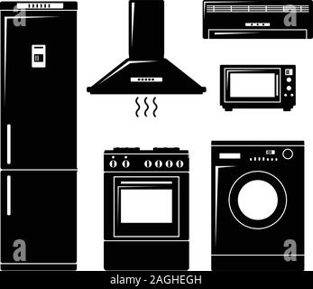 Ensemble d'appareils ménagers Illustration de Vecteur