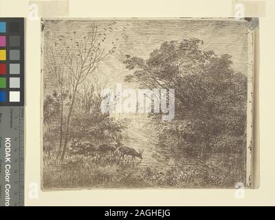 Clichés-verres par Daubigny, certaines imprimées en marche arrière, avec quelques croquis marginal. Les sujets incluent les aulnes, les ponts, les vaches, des daims, des ânes, des gués, de récolte, de chevaux, de nuit, animaux de bât, Pollard et arbres de moutons. Date à partir de Loys Delteil, le peintre-graveur illustre, c. XIII. Fait partie de Samuel Putnam Avery Collection. Don de Samuel Putnam Avery, 1900. Holdings contrôlés à l'exemplaire de Loys Delteil, le peintre-graveur illustre, c. 13. S.P. Avery Collection. Titre conçu par cataloger. Citation/Référence : D134 ; les cerfs Banque D'Images