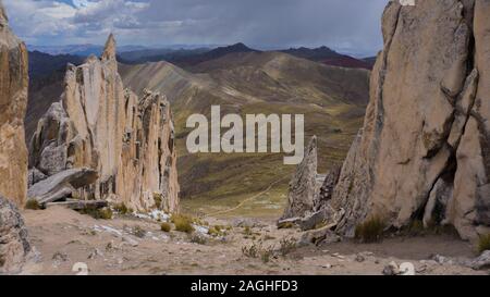 Forêt de pierre dans la région de Cusco au Pérou, dans les Andes Banque D'Images