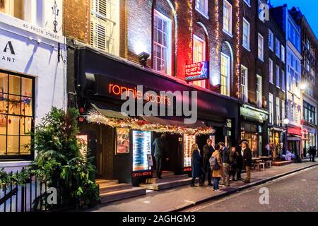 Ronnie Scott's Jazz de nuit à Frith Street, Soho, London, UK Banque D'Images