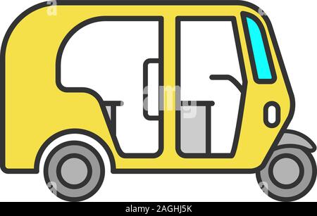 Auto rickshaw icône couleur. Tuk Tuk. Vector illustration isolé Illustration de Vecteur