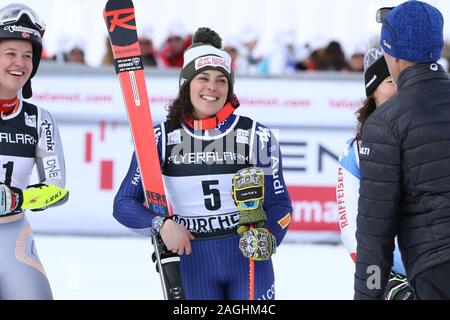 Courchevel, France, 17 déc 2019, Federica Brignone de l'Italie remporte le slalom géant féminin AUDI FIS Coupe du Monde de Ski Alpin Ski alpin Sports d'hiver Sport 2019-2020 Banque D'Images