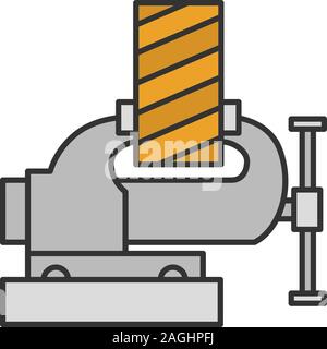 Planche en bois fixation étau icône de couleur. Vice de la jambe. Vector illustration isolé Illustration de Vecteur