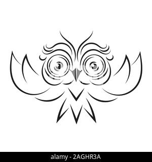 Owl contours géométriques dans l'Emblème . L'icône de la ligne. Convient pour carte de voeux, affiche ou d'impression sur T-shirt. Illustration de Vecteur