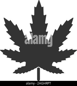 Glyphe de feuilles de marijuana. Le Cannabis, ganja. Symbole de Silhouette. L'espace négatif. Vector illustration isolé Illustration de Vecteur