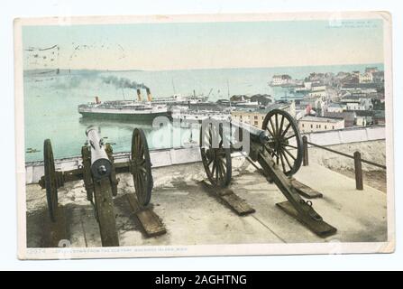 Numéro de série de carte postale : 12074 1908-1909. ; vu de l'Ancien Fort Mackinac, Michigan, Isl. Banque D'Images