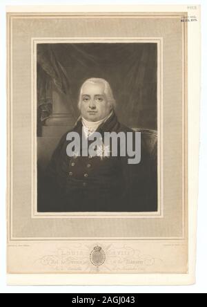 Titre du calendrier de la collecte d'Emmet. EM8912 Déclaration de responsabilité : Charles Turner ; Louis XVIII Roi de France et de Navarre Banque D'Images