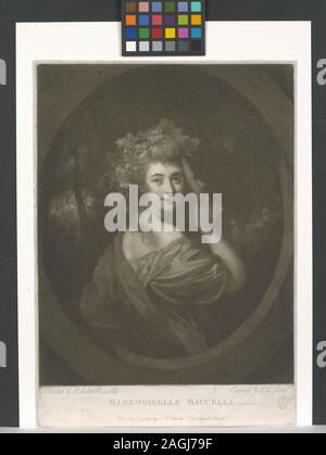 Peint par Sir Joshua Reynolds, gravée par J. R. Smith. Demi-longueur, regardant par-dessus l'épaule droite, tenant le masque dans la main droite. Roulement garnis ; cachet de la reine Victoria. ; Mademoiselle Baccelli Banque D'Images