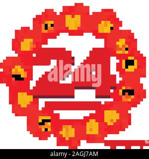 L'icône le 24 décembre. Pour la planification jour important. Bannière pour fêtes et jours avec des fleurs. Vingt-quatrième de l'icône de décembre. Vector Illustration. Illustration de Vecteur