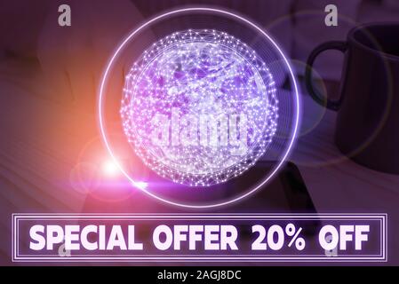 Écrit remarque montrant Offre spéciale 20. Concept d'affaires pour les remises de vente promotion marketing au détail des éléments de cette image fournie par N Banque D'Images