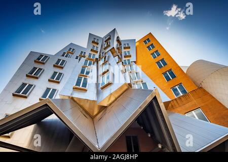 Le Ray et Maria Stata center conçu par Frank Gehry, MIT, Boston. Exemple de l'architecture Deconstructionism. Banque D'Images