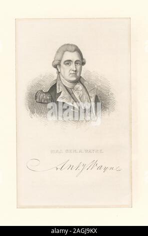 Printmakers : Asher Brown Durand & Samuel William Reynolds. Titre du calendrier de collecte d'Emmet. EM9175 ; le général A. Wayne Banque D'Images