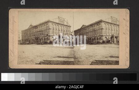 Marché de Manhattan offre une vue par John S. Moulton, L. G. Strand, Anthony et d'autres photographes et éditeurs. Robert Dennis Collection de vues stéréoscopiques. Titre conçu par cataloger. Vues des marchés et des boutiques : variété et magasins de marchandises sèches, de l'intérieur d'un magasin de drogue, les maisons de vente aux enchères, marché de Manhattan y compris les intérieurs, les bouchers à Washington le marché, le marché sous l'East River Bridge ; comprend également des vues de Brooks Brothers, Lord & Taylor, Steinway Hall, un incendie à l'entrepôt de champ Cyrus W. et A. T. Stewart's store. Certaines vues en double. ; Manhattan marché. ; Banque D'Images