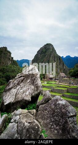 Wayna Picchu, Huayna Picchu, la montagne sacrée des incas du Machu Picchu, Cusco Pérou Banque D'Images