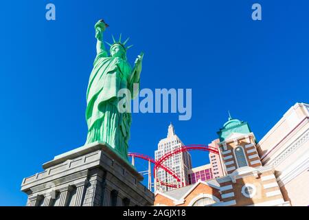 Statue de la liberté réplique. New York New York Hotel and Casino - Las Vegas, Nevada, USA - Décembre, 2019 Banque D'Images