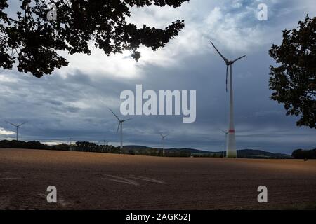 Paysage près de Kamenz avec une tempête approche Banque D'Images