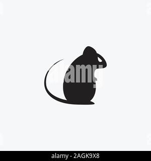 Rat mal Silhouette. Vector illustration isolé Illustration de Vecteur