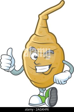 Personnage de topinambours en geste de Thumbs up Illustration de Vecteur