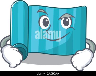 Matelas de yoga Cool allez mascot personnage avec un sourire visage Illustration de Vecteur