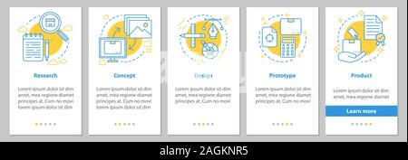 Nouveau lancement de produit l'écran page d'application mobile intégration avec des concepts linéaires. Les étapes du processus de fabrication d'instructions graphiques. UX, l'interface utilisateur, vecteur de l'INTERFACE GRAPHIQUE templa Illustration de Vecteur