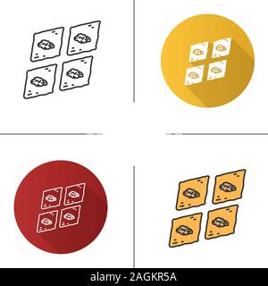 Baklava icône. Modèle plat, linéaire et de couleurs. Illustrations vectorielles Illustration de Vecteur