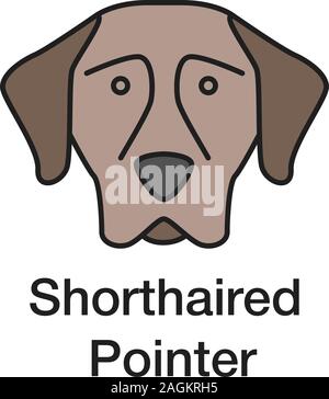 Braque allemand l'icône de couleur. Gundog race. Vector illustration isolé Illustration de Vecteur