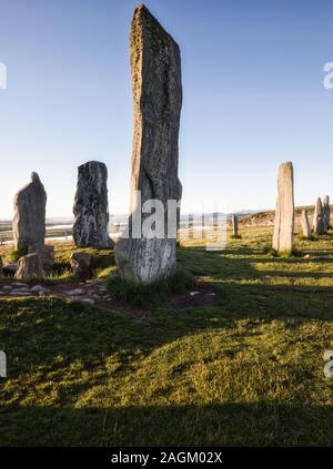 Callanish 1 pierres debout cercle de pierre néolithique, Callanish, île de Lewis, Hébrides extérieures, Écosse Banque D'Images