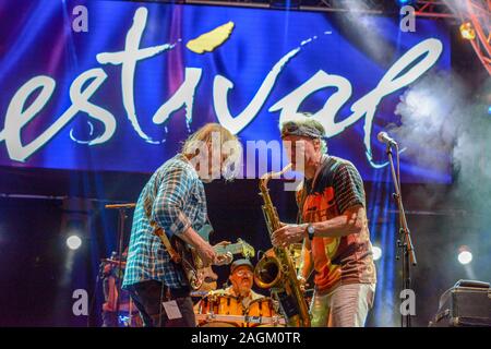 Lugano, Suisse 10 Juin 2016 - Dean Brown & Bill Evans groupe jouant à l'Estival Jazz Lugano, Suisse Banque D'Images