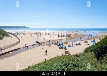 Woolacombe Sands Beach, Woolacombe, Devon, Angleterre, Royaume-Uni Banque D'Images