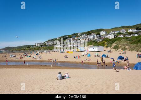 Woolacombe Sands Beach, Woolacombe, Devon, Angleterre, Royaume-Uni Banque D'Images