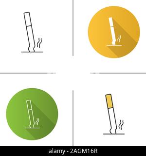 L'icône de cigarettes substitués. Arrêter de fumer. Modèle plat, linéaire et de couleurs. Illustrations vectorielles Illustration de Vecteur