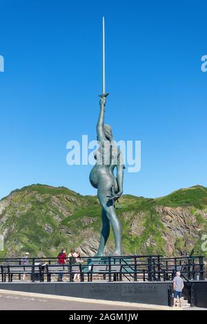 La Verité statue sur la jetée, Ilfracombe, Devon, Angleterre, Royaume-Uni Banque D'Images