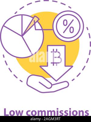 Commissions faible icône concept. Faible coût de transaction idée fine ligne illustration. Dessin vectoriel aperçu isolés Illustration de Vecteur