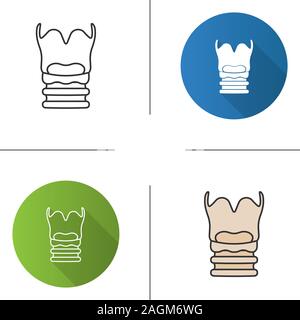 L'icône du larynx. Boîte vocale. Modèle plat, linéaire et de couleurs. Illustrations vectorielles Illustration de Vecteur