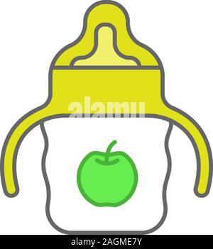 Gobelet bébé l'icône de couleur. Bouteille d'alimentation des enfants. Vector illustratio isolés Illustration de Vecteur