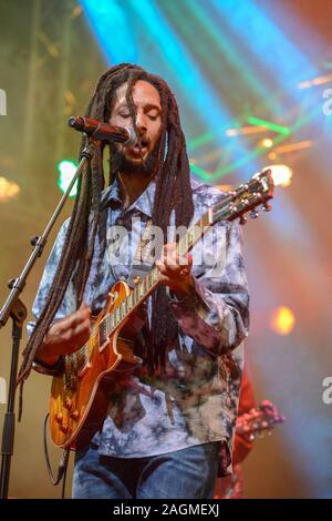 Lugano, Suisse - 10 juin 2016 - Julian Marley jouer à l'Estival Jazz Lugano, Suisse Banque D'Images