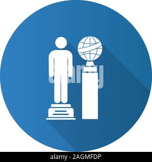 Movie awards design plat long shadow icône glyphe. Silhouette Vector illustration Illustration de Vecteur