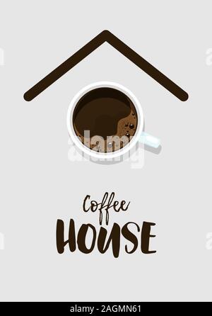 Poster avec café et biscuits Illustration de Vecteur